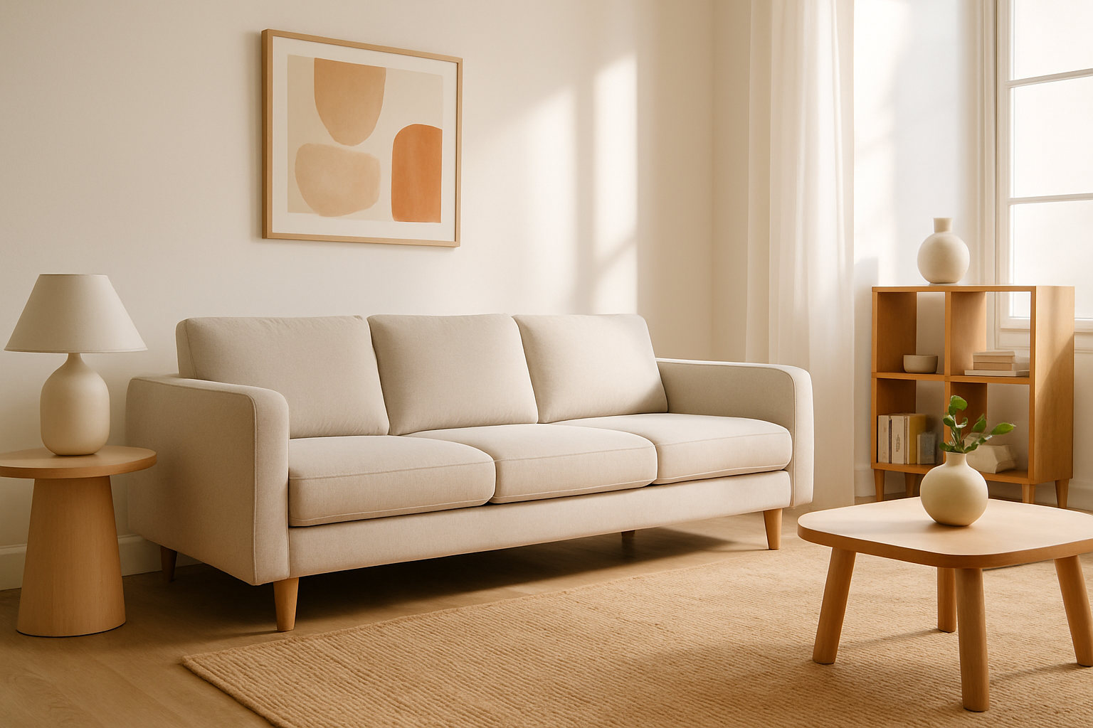 Canapé Tediber dans un salon contemporain, mettant en valeur son design élégant et ses finitions haut de gamme.