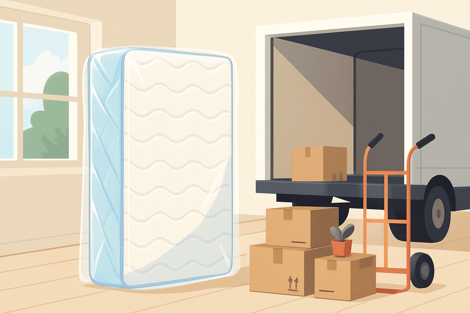 Protéger un lit avec une housse de matelas pour déménagement