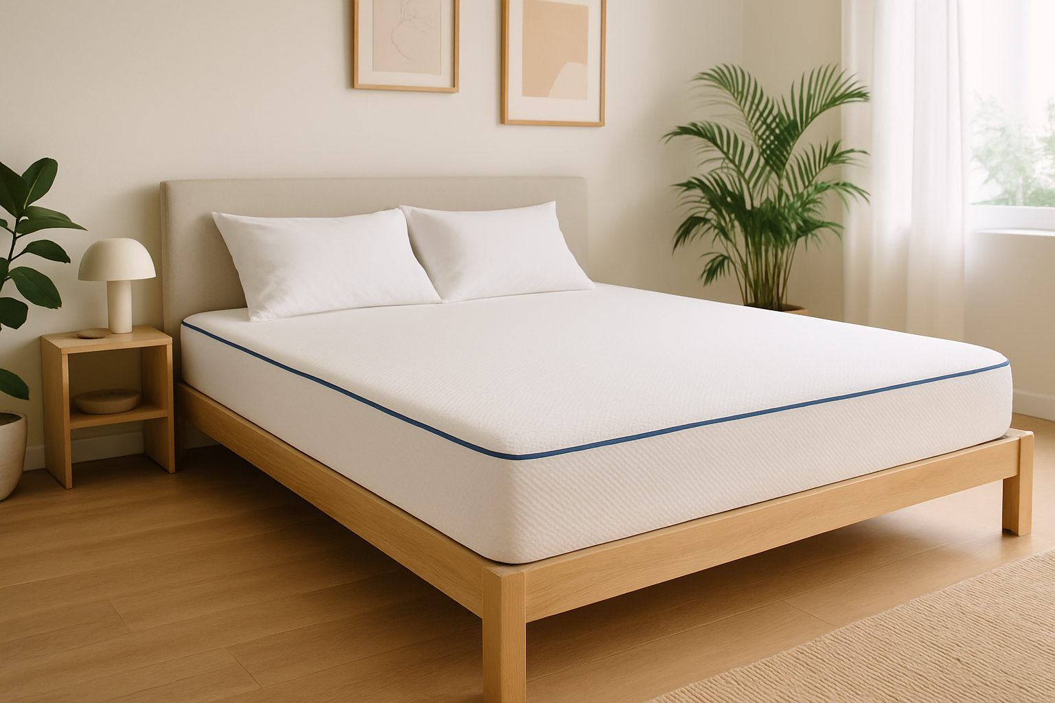 Un matelas mémoire de forme Tediber 140x200 dans une chambre contemporaine accueillante