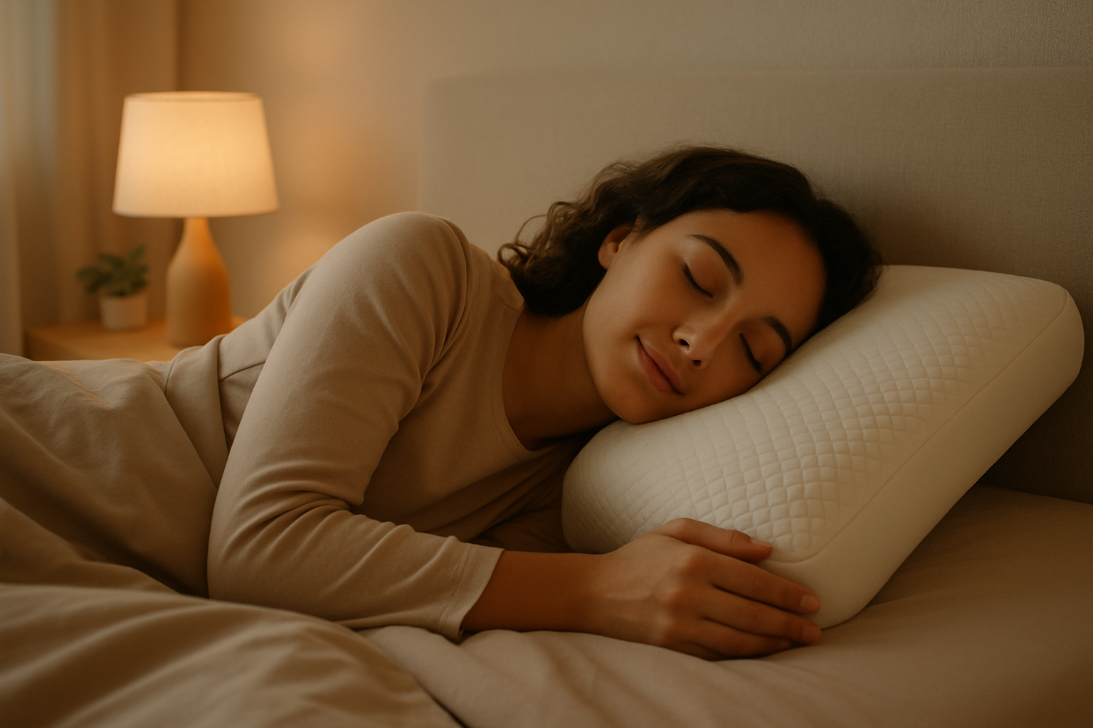 Personne profitant d’un sommeil confortable grâce à un oreiller mémoire de forme.