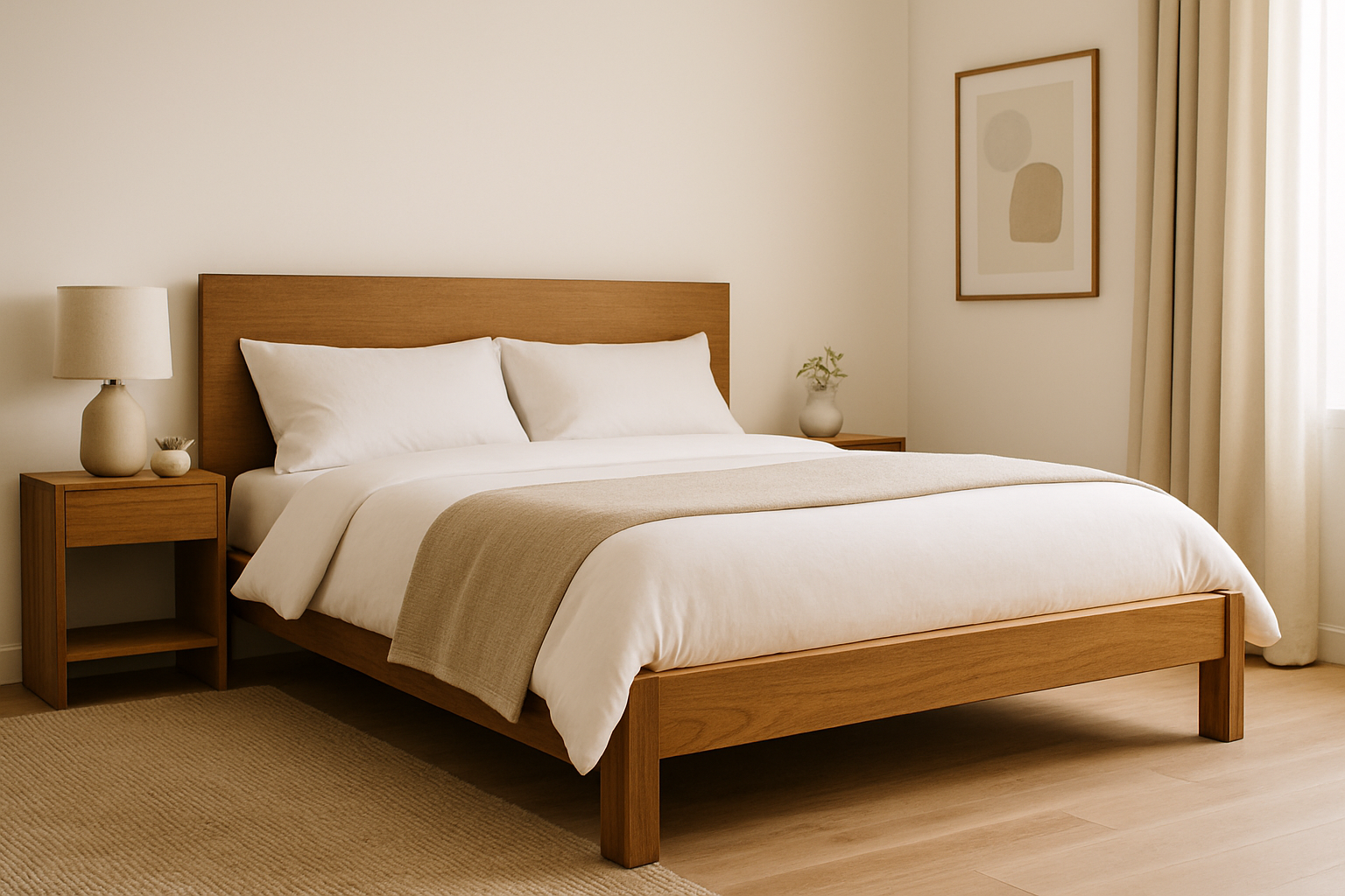 Un pied de lit en bois massif robuste et design s