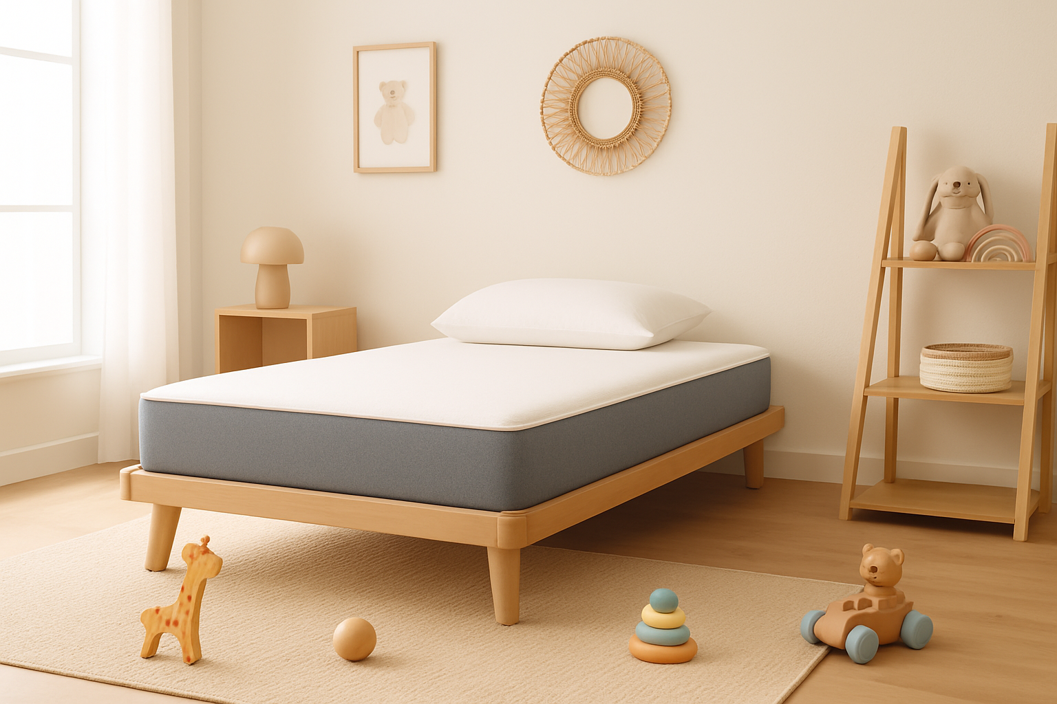 Matelas enfant Tediber dans une chambre confortable et accueillante
