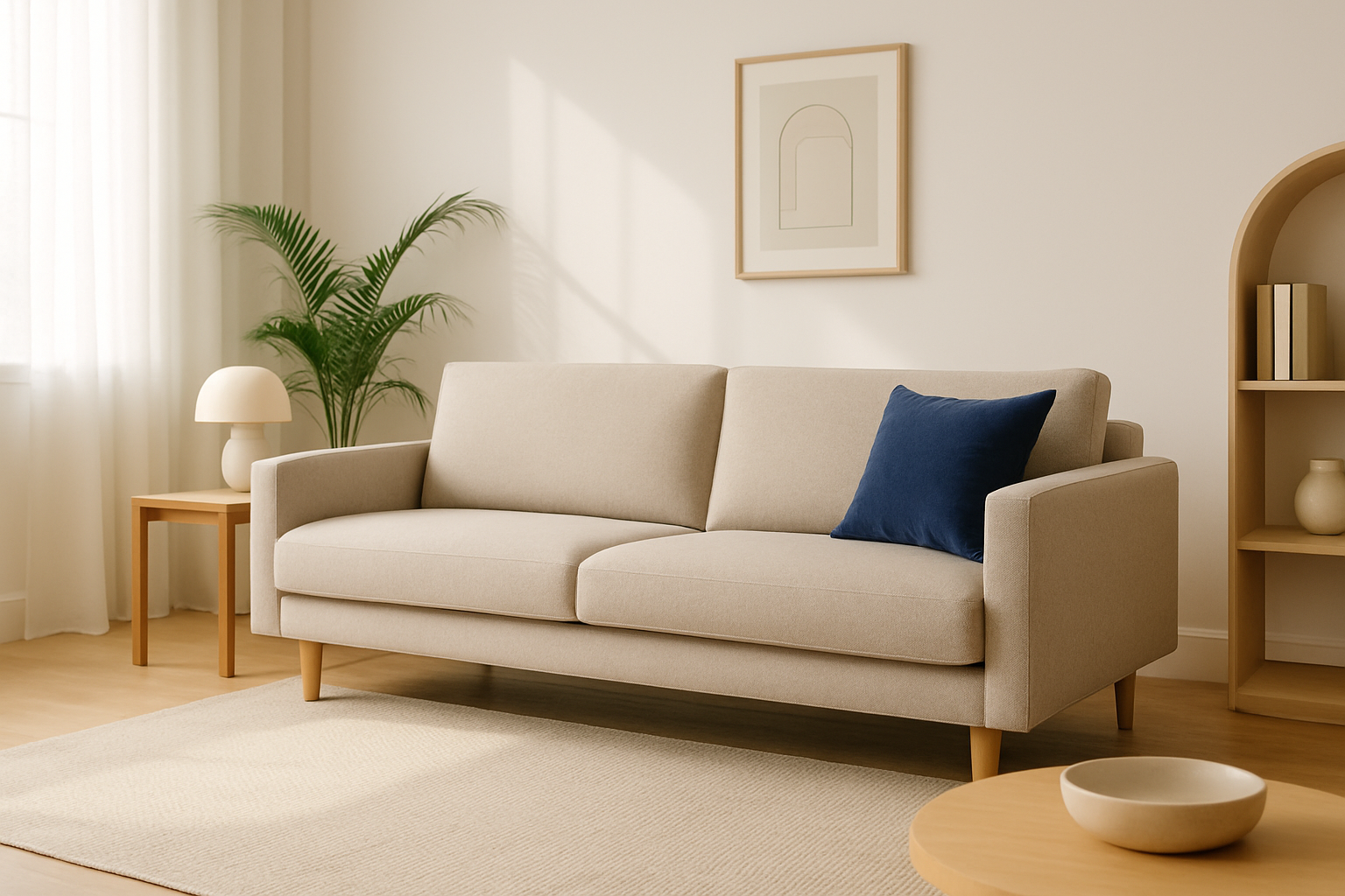 Canapé Tediber dans un intérieur moderne et chaleureux, illustrant son design épuré et ses matériaux qualitatifs