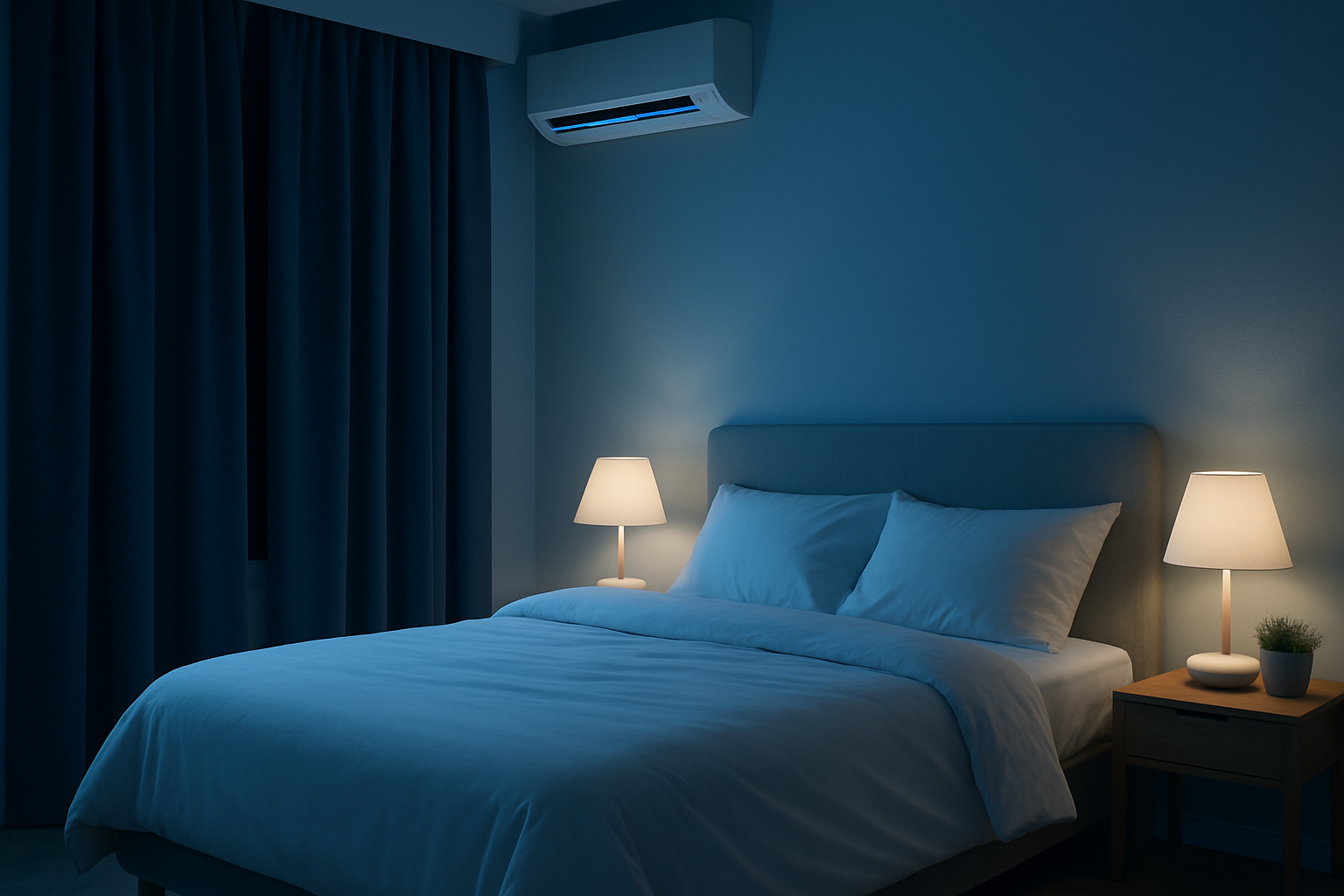 Chambre à coucher idéale pour favoriser le sommeil profond avec un environnement calme et sombre.
