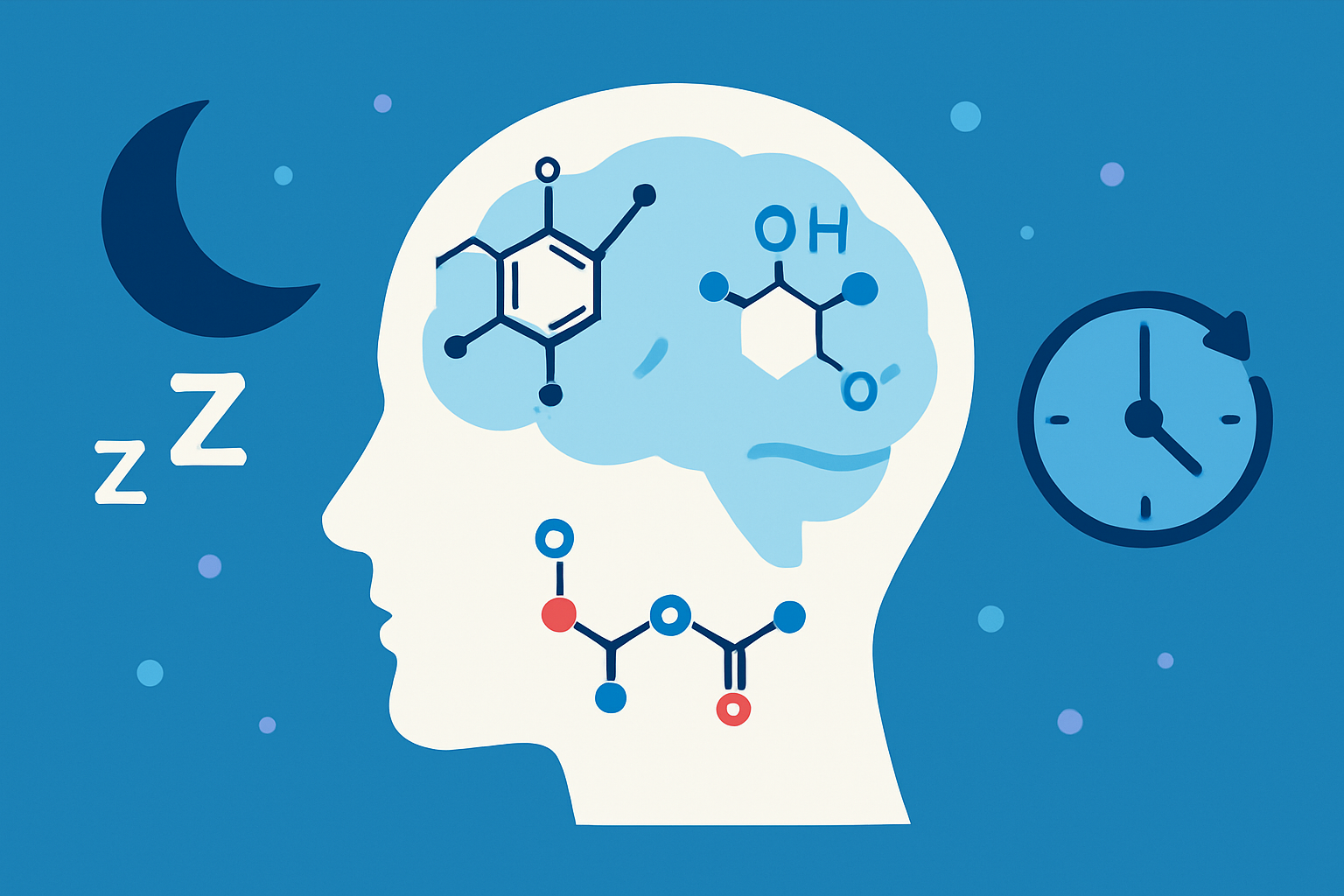 Illustration montrant comment la taurine agit sur les neurotransmetteurs et influence le cycle du sommeil