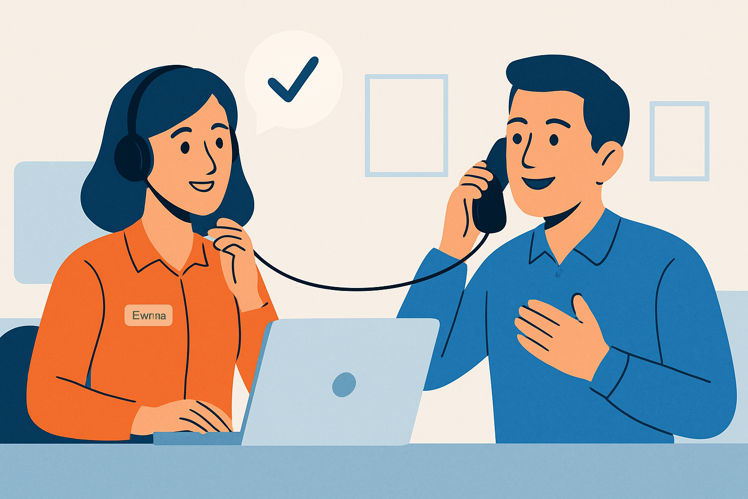 Illustration du service client Emma, apprécié pour sa qualité et sa disponibilité